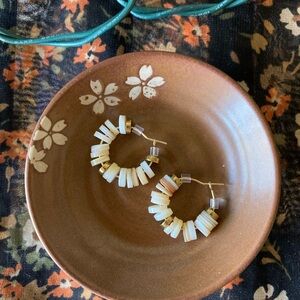 Boho Shell and Gold Hoop Earrings